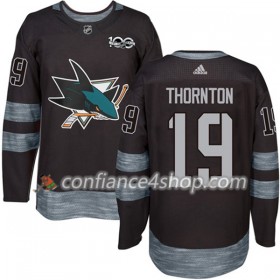 Adidas Maillot de Hockey San Jose Sharks Joe Thornton 19 1917-2017 100th Anniversary Noir Authentic - Homme